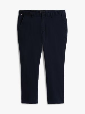blue denton satin straight leg chinos for men tommy hilfiger