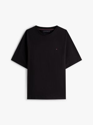 black t-shirt plus z okrągłym dekoltem dla mężczyźni - tommy hilfiger