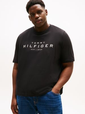 t-shirt plus à logo black pour hommes tommy hilfiger