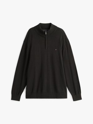 black plus half-zip knit jumper for men tommy hilfiger