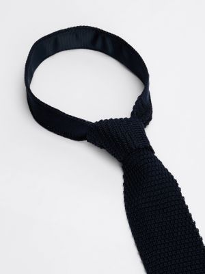 blue th x festive pure silk woven tie for men tommy hilfiger