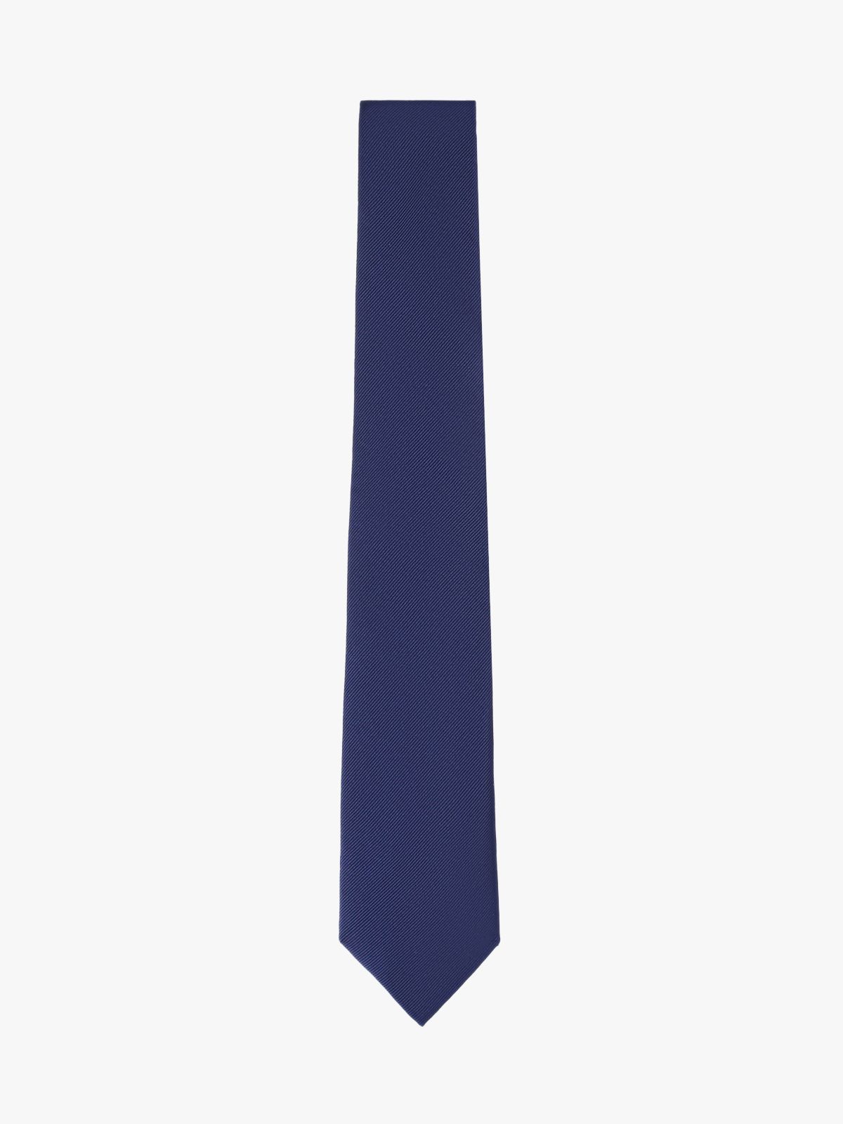 Pure Silk Jacquard Unicolour Tie — Blue