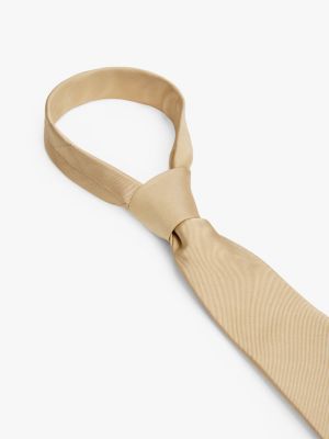 beige pure silk tie for men tommy hilfiger