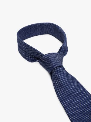 blue micro print pure silk tie for men tommy hilfiger