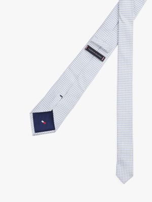 cravate en pure soie à micro-tissage bleu pour hommes tommy hilfiger