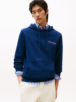 sweat à capuche à photo imprimée au dos blue pour hommes tommy hilfiger