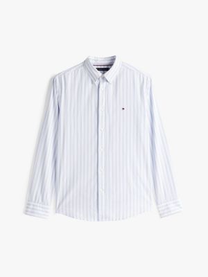 white th flex regular fit stripe shirt for men tommy hilfiger