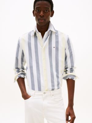 camicia oxford relaxed fit a righe multi da uomini tommy hilfiger