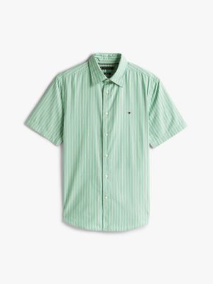 green th flex stripe poplin shirt for men tommy hilfiger