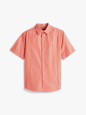 multi th flex stripe poplin shirt for men tommy hilfiger