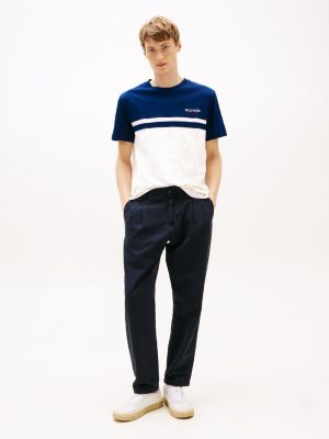 multi t-shirt mit color block und monotype-logo für herren - tommy hilfiger