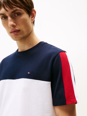 multi global stripe colour-blocked t-shirt for men tommy hilfiger