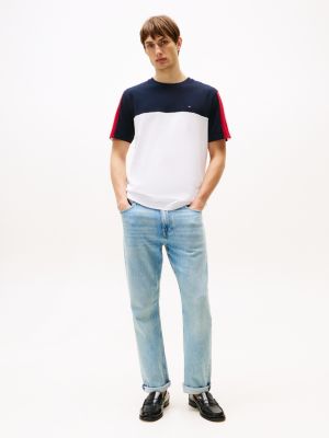 t-shirt global stripe colour-block plusieurs couleurs pour hommes tommy hilfiger