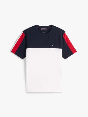 t-shirt global stripe colour-block plusieurs couleurs pour hommes tommy hilfiger