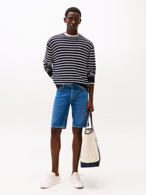 blue slim denim shorts for men tommy hilfiger