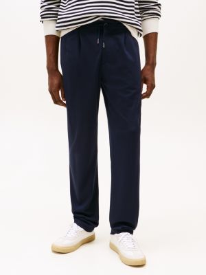 blue performance drawstring waist trousers for men tommy hilfiger