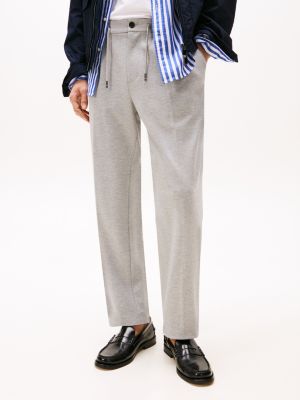 grey performance drawstring waist trousers for men tommy hilfiger