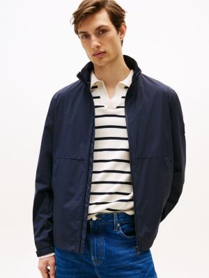 chaqueta repelente al agua con cremallera blue de hombres tommy hilfiger