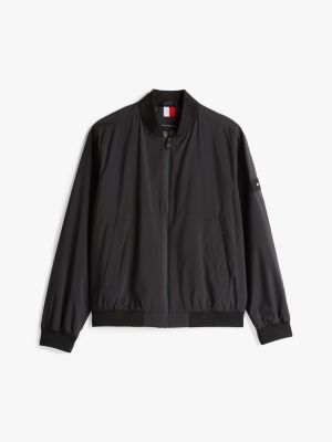 black water repellent relaxed bomber jacket for men tommy hilfiger