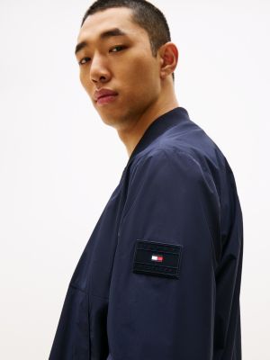 bomber décontracté déperlant bleu pour hommes tommy hilfiger