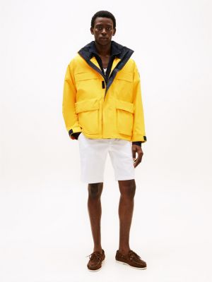 yellow water repellent relaxed regatta jacket for men tommy hilfiger