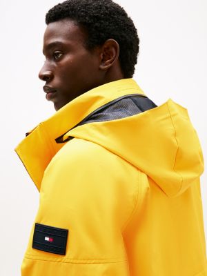 yellow water repellent relaxed regatta jacket for men tommy hilfiger