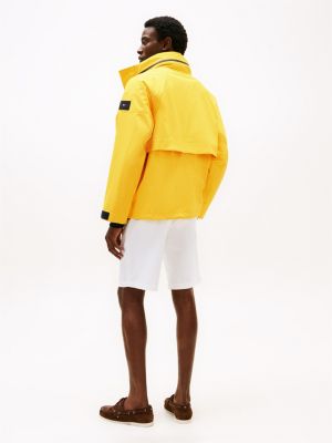 yellow water repellent relaxed regatta jacket for men tommy hilfiger