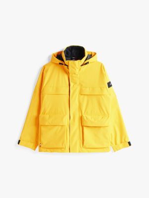 yellow water repellent relaxed regatta jacket for men tommy hilfiger