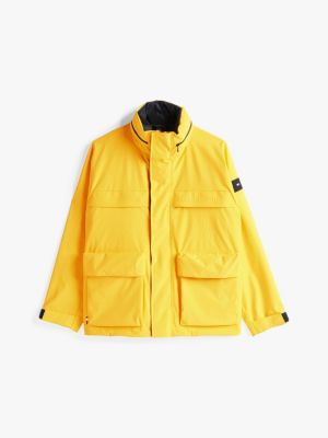 yellow water repellent relaxed regatta jacket for men tommy hilfiger