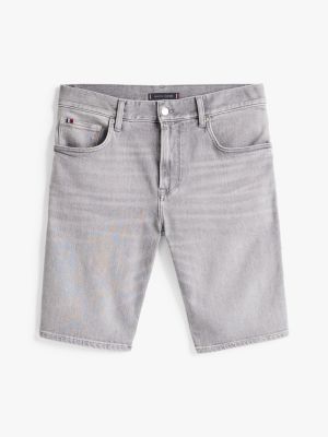 short slim brooklyn en denim à moustaches gris pour hommes tommy hilfiger