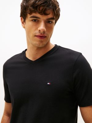 black flag embroidery v-neck t-shirt for men tommy hilfiger