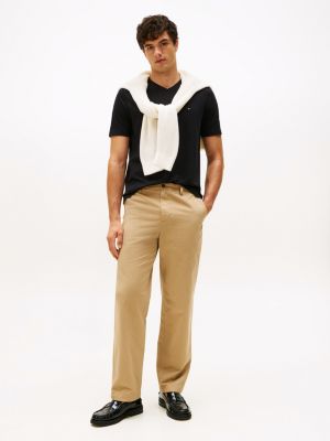 black flag embroidery v-neck t-shirt for men tommy hilfiger