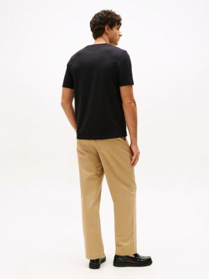 black flag embroidery v-neck t-shirt for men tommy hilfiger