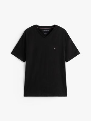 black flag embroidery v-neck t-shirt for men tommy hilfiger