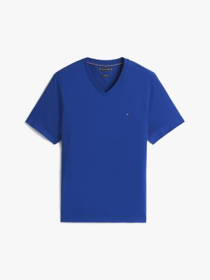 blue v-neck t-shirt for men tommy hilfiger