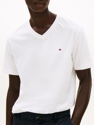 white v-neck t-shirt for men tommy hilfiger