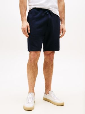 blau sweat-shorts mit global-streifen für herren - tommy hilfiger