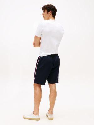 short de jogging global stripe bleu pour hommes tommy hilfiger