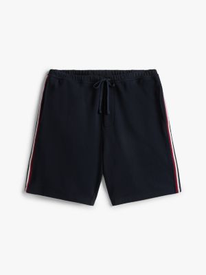 short de jogging global stripe bleu pour hommes tommy hilfiger