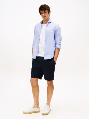 blue global stripe sweat shorts for men tommy hilfiger