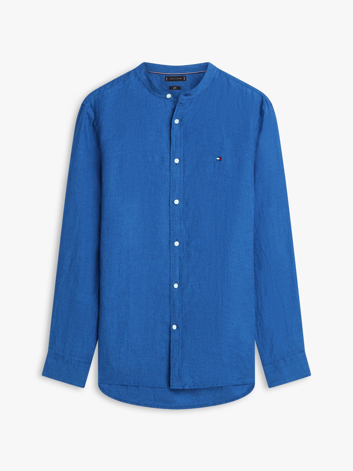 Slim Fit Washed Pure Linen Shirt — Blue