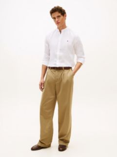 Slim Fit Washed Pure Linen Shirt — White 3