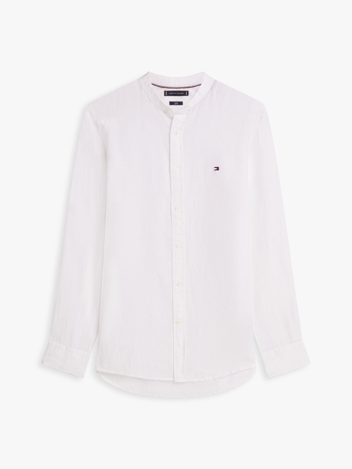 Slim Fit Washed Pure Linen Shirt — White