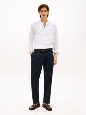 white washed pure linen shirt for men tommy hilfiger