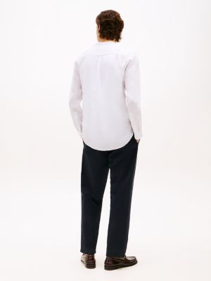 white washed pure linen shirt for men tommy hilfiger