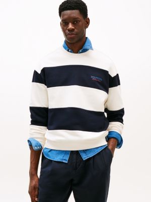 meerdere kleuren relaxed fit sweatshirt met strepen voor heren - tommy hilfiger