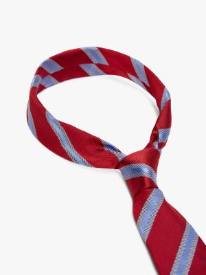 multi stripe pure silk tie for men tommy hilfiger