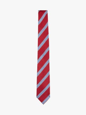 multi stripe pure silk tie for men tommy hilfiger