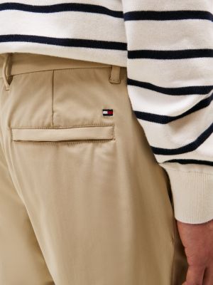 brown denton th flex straight leg chinos for men tommy hilfiger