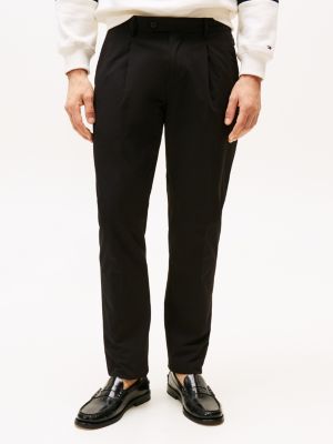 chino denton droit flex noir pour hommes tommy hilfiger